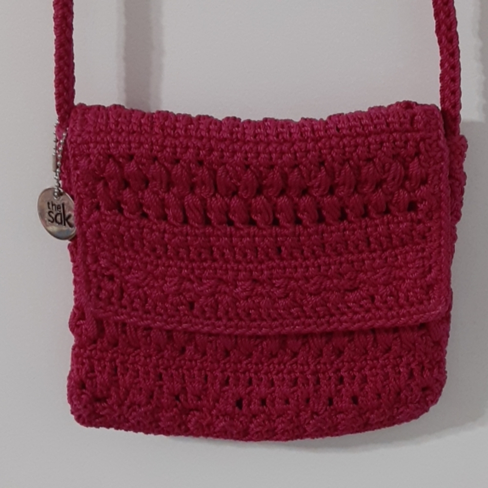 Pink crossbody bag.